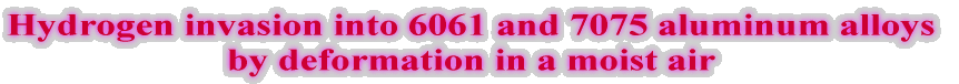 Amount of Hydrogen in a 7075 Aluminum Alloy with Different Tempers